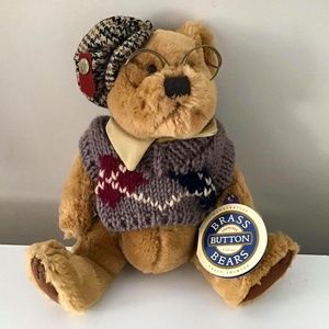 BRASS BUTTON BEAR stuffed Animal Plush Toy